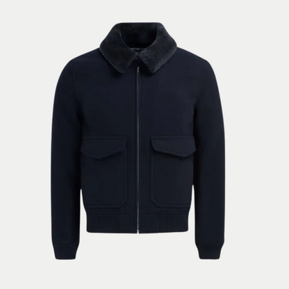 Chaqueta bomber invierno resistente cálida azul hombre