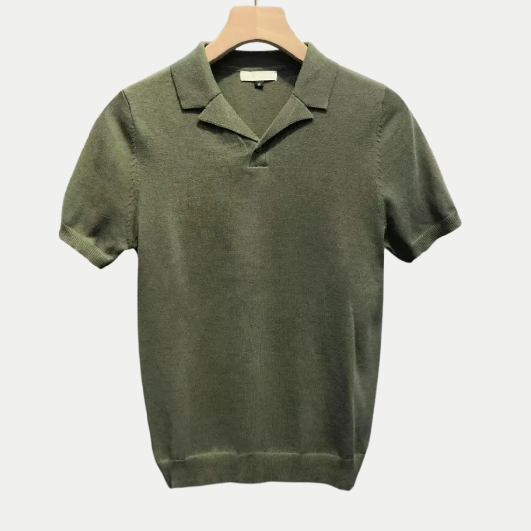 Camiseta polo de lana ligera premium para hombre