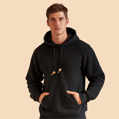 Sudadera con capucha cálida y acanalada para otoño