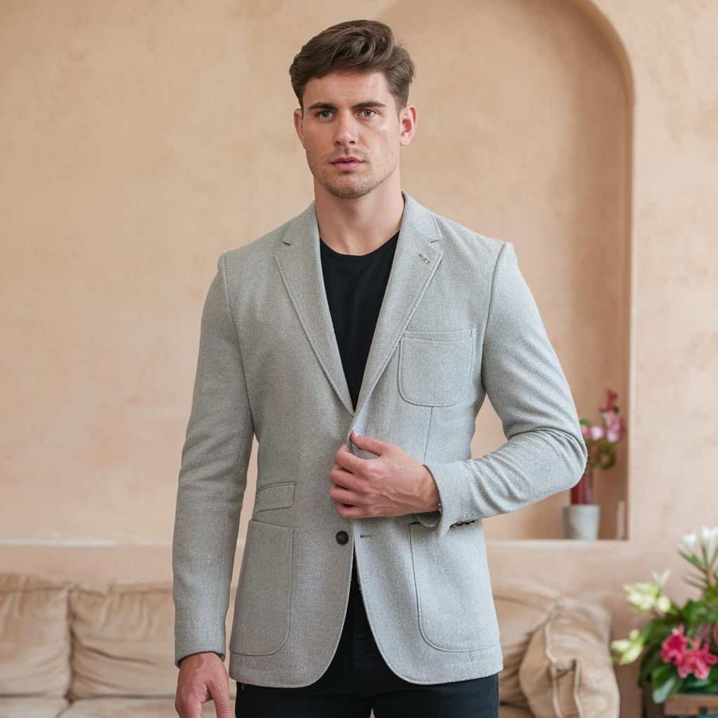 Chaqueta de blazer moderna ajustada premium hombres