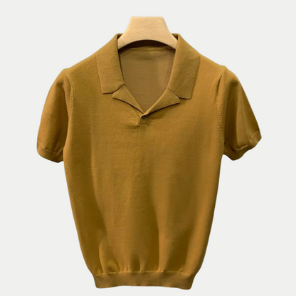 Camiseta polo de lana ligera premium para hombre